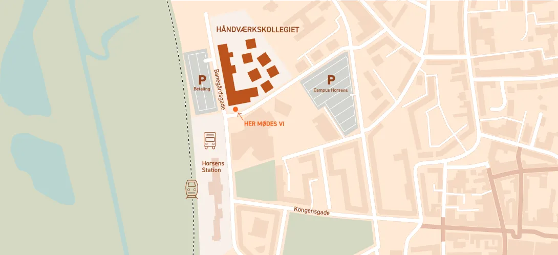 Kort til gæster til rundvisninger på Håndværkskollegiet